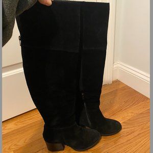 Steve Madden Black Suede Knee-High Boots- 5.5